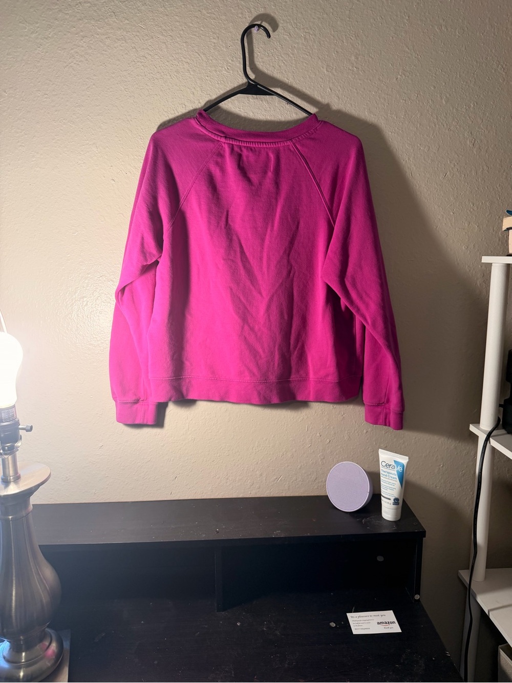 Calvin Klein Fuchsia Logo Crewneck Sweatshirt - Picture 2 of 5